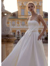 Strapless Ivory Satin Wedding Dress With Pockets
